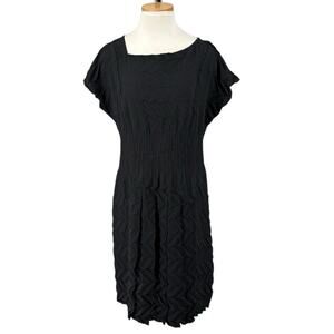 Babette SF Chevron Combo Dress Size XL Black Pleated Lagenlook Womens